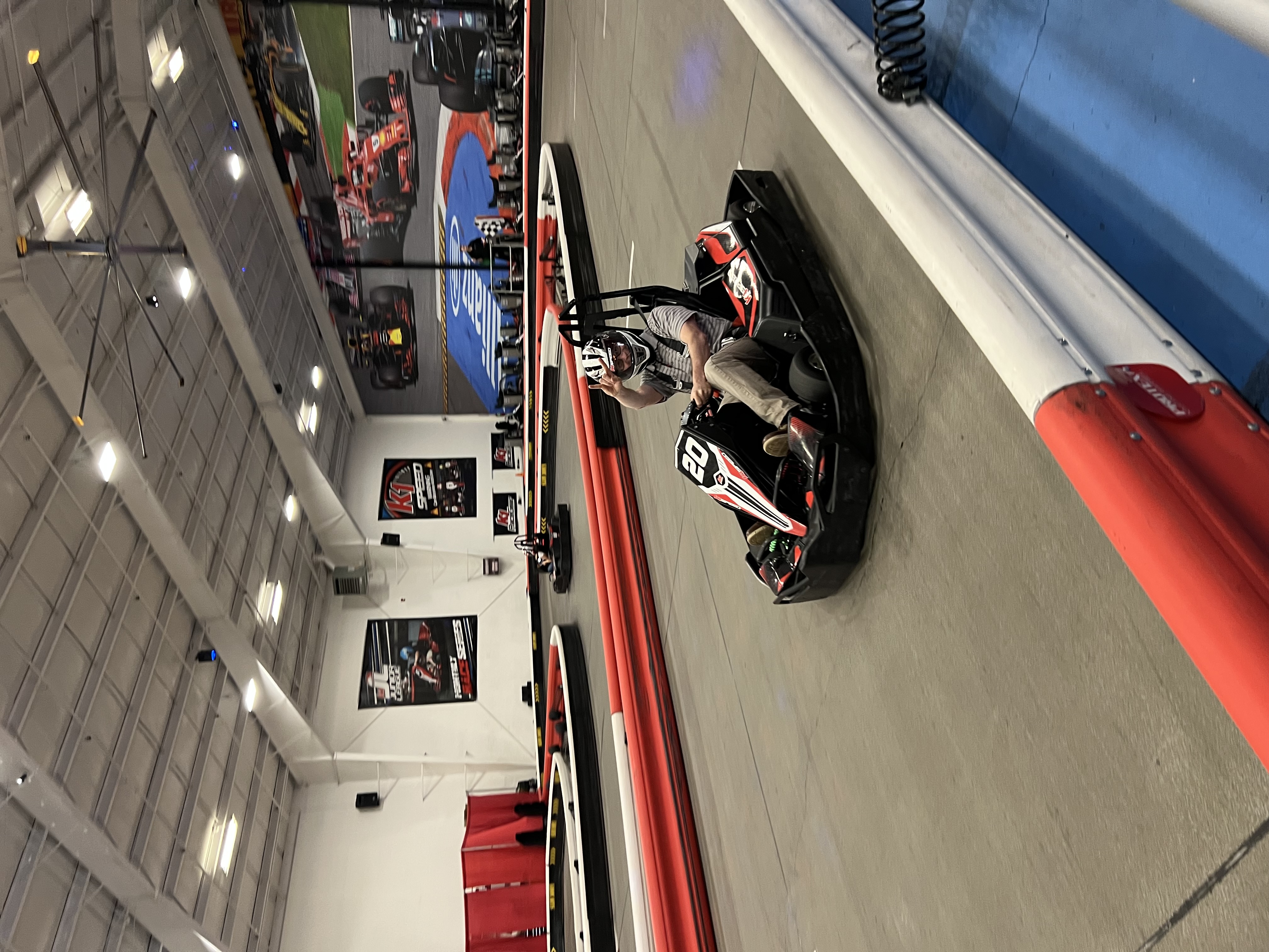 Hans rocking out in go-kart