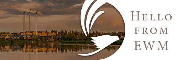 Old Mill District Smokestacks with Eagle Logo
