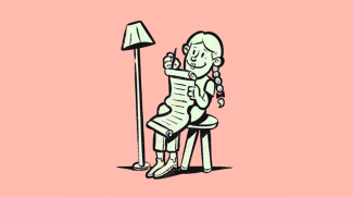 A girl writing a list