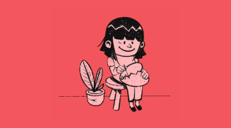 A girl stitching together a broken heart