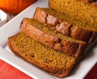Sliced pumpkin bread