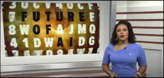 Woman newscaster